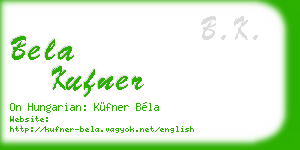 bela kufner business card
