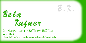 bela kufner business card